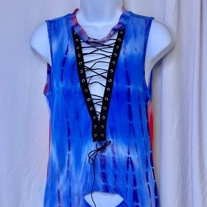 Tie dye ripped Tee